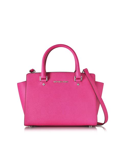 michael kors selma raspberry|Michael Kors Selma Medium Top Zip Raspberry Pink Saffiano .